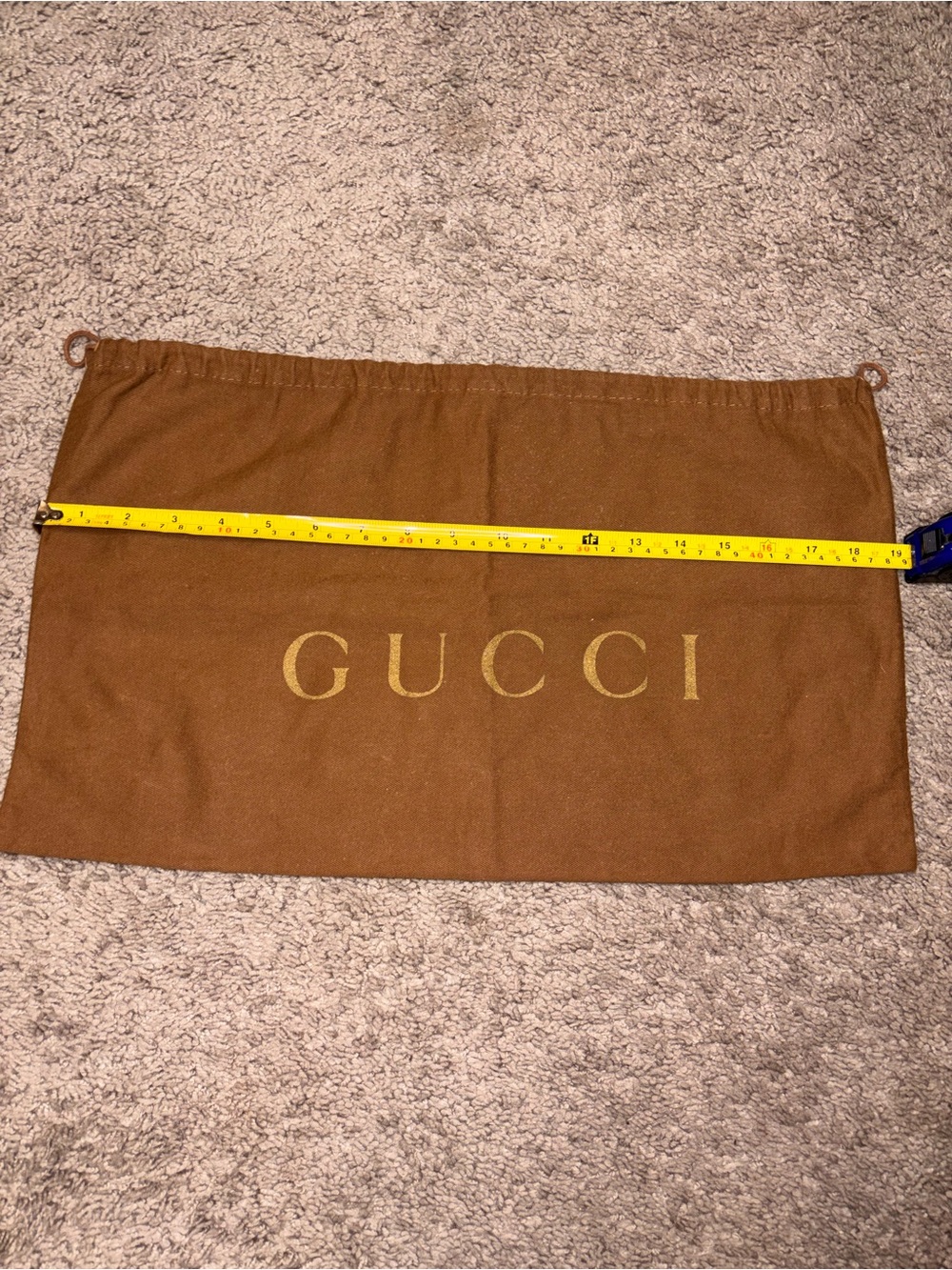 Gucci Brown Cotton Drawstring Dust Bag 19” x 11” Storage Cover